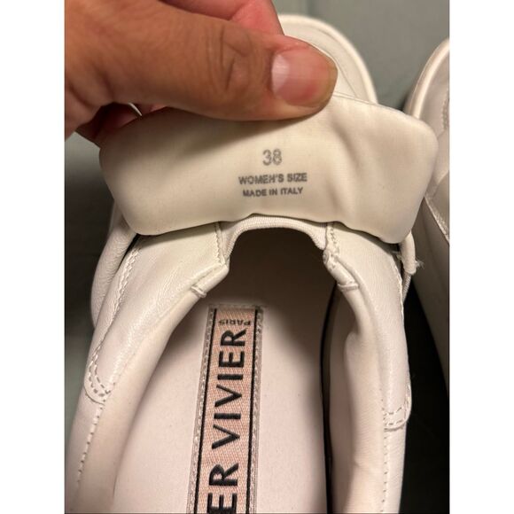 Roger Vivier Size 38 8 Vic’ Up Sneaker Leather White Used Women - Picture 6 of 9